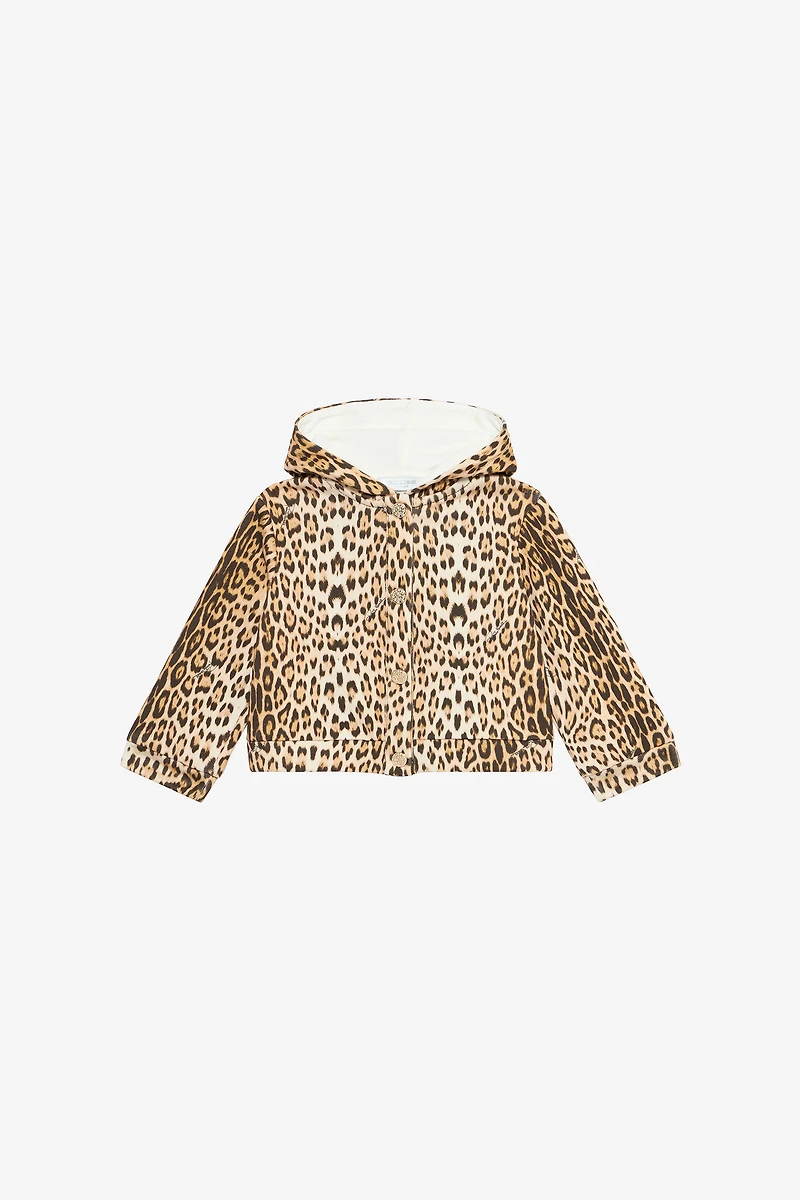 Hooded Sweatshirt With Jaguar Skin Print