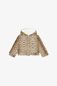 Hooded Sweatshirt With Jaguar Skin Print