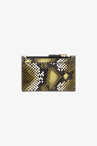Logo-print leather clutch