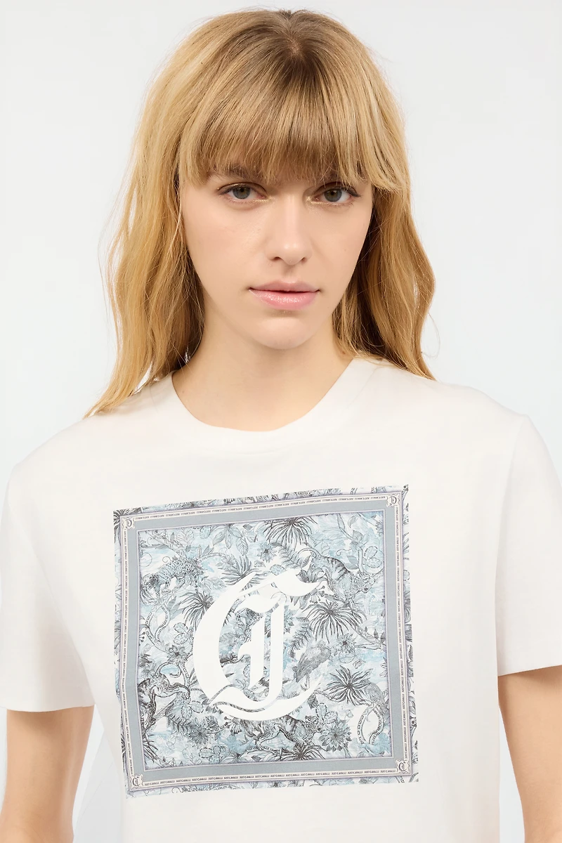 T-Shirt With Graphic And JC Monogram