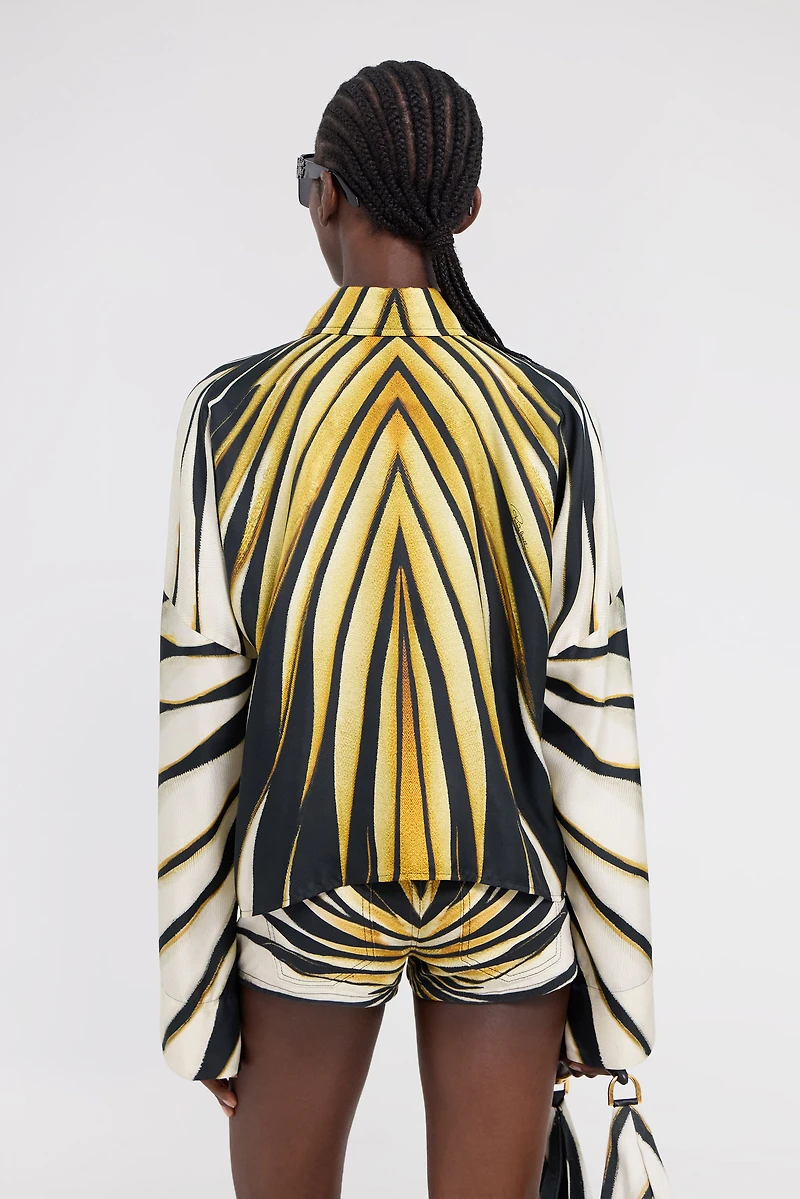 Ray Of Gold Print Silk Shirt