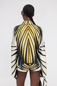 Ray Of Gold Print Silk Shirt