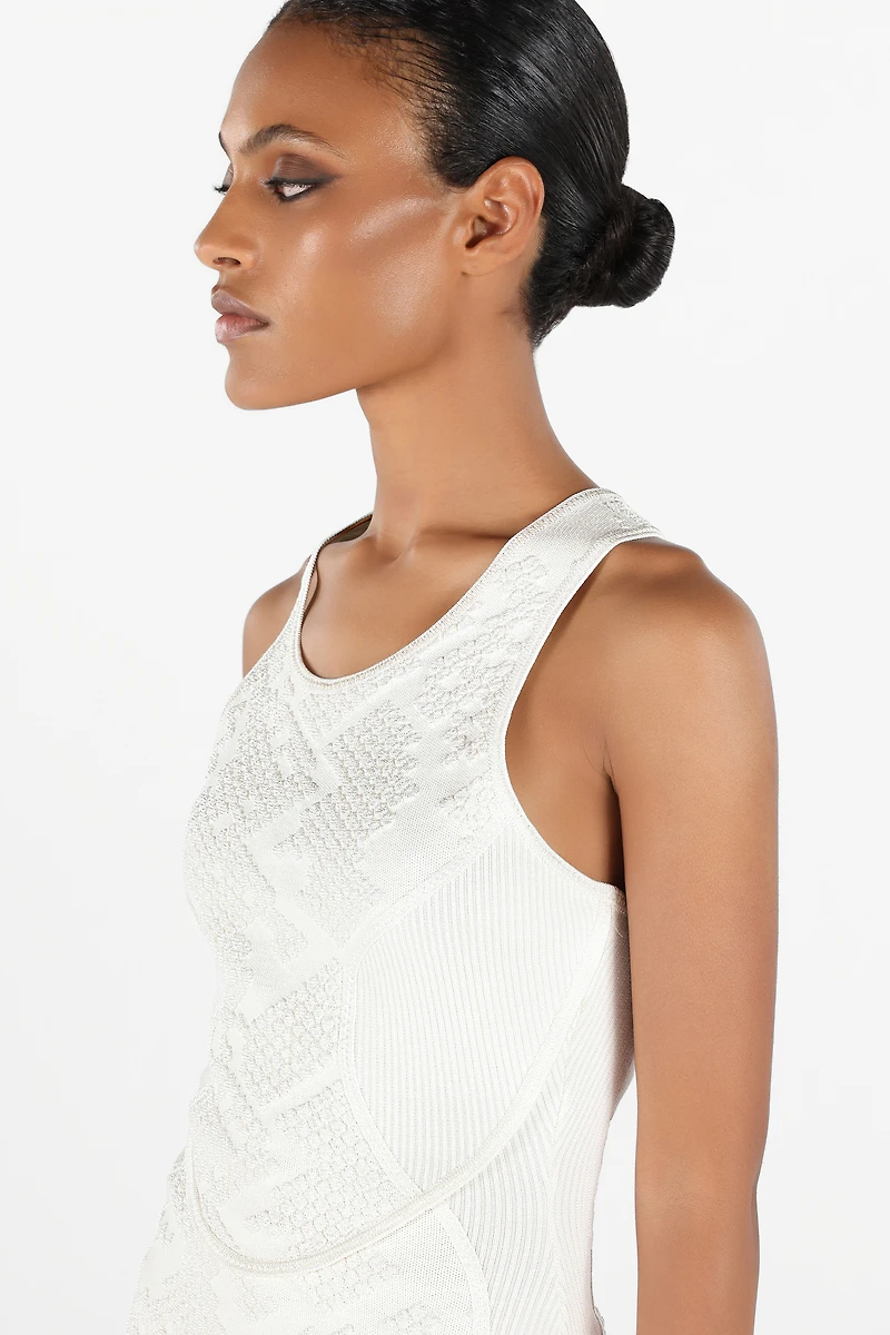 Dress with Wall Print