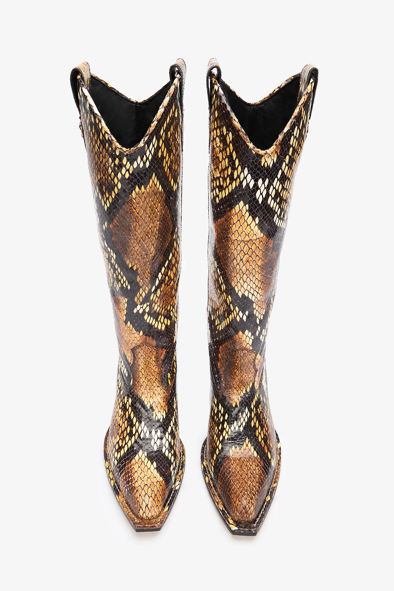 Texan Boots With Python Print