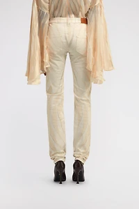 Ray Of Gold Print Skinny Cotton Trousers