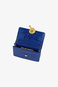 Crocodile-Embossed Shoulder Bag