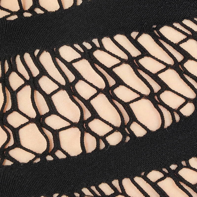 Midi Dress With Perforated Pattern