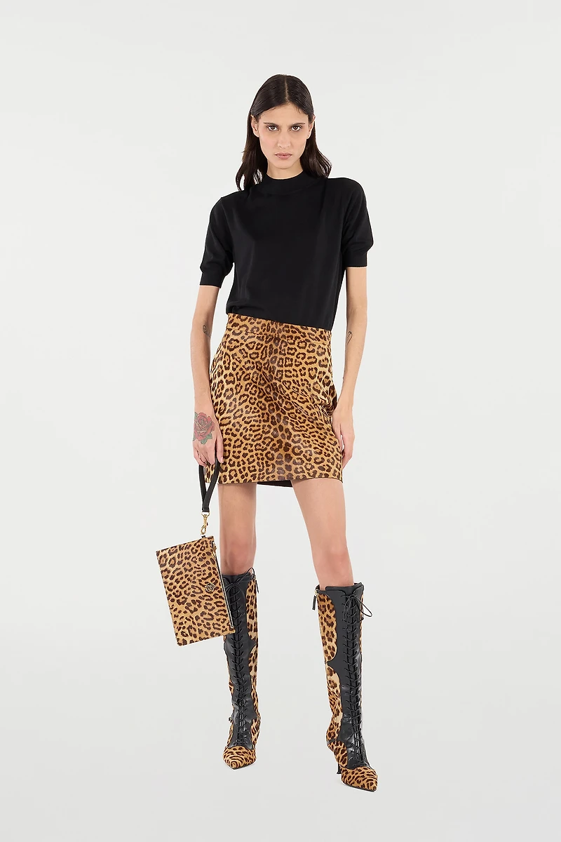 Black Mock Neck Sweater With Monogram RC