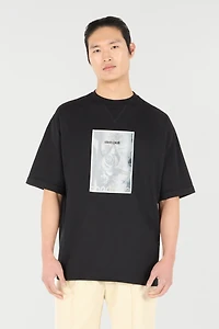Rose-Print T-Shirt With Logo