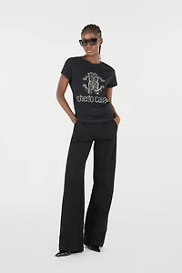 Sports Pants With Central Topstitching