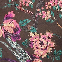 Silk Pants With Oriental Bird Print