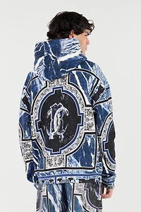 Sweatshirt With Marble Print And Embellishments