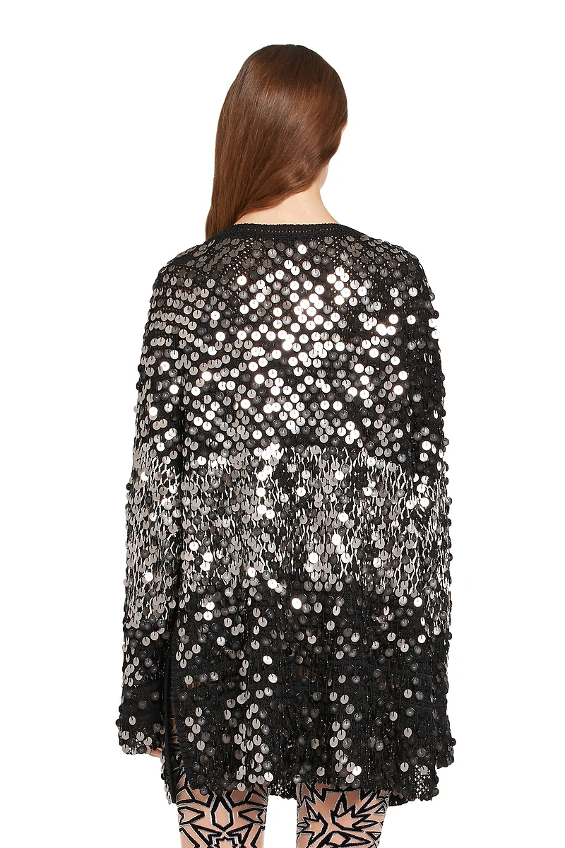 Sequin embroidered sweater