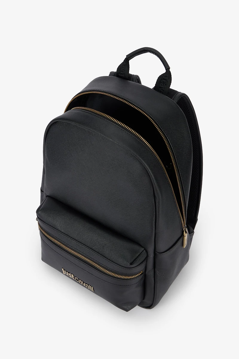 Black Just Cavalli Logo Backpack