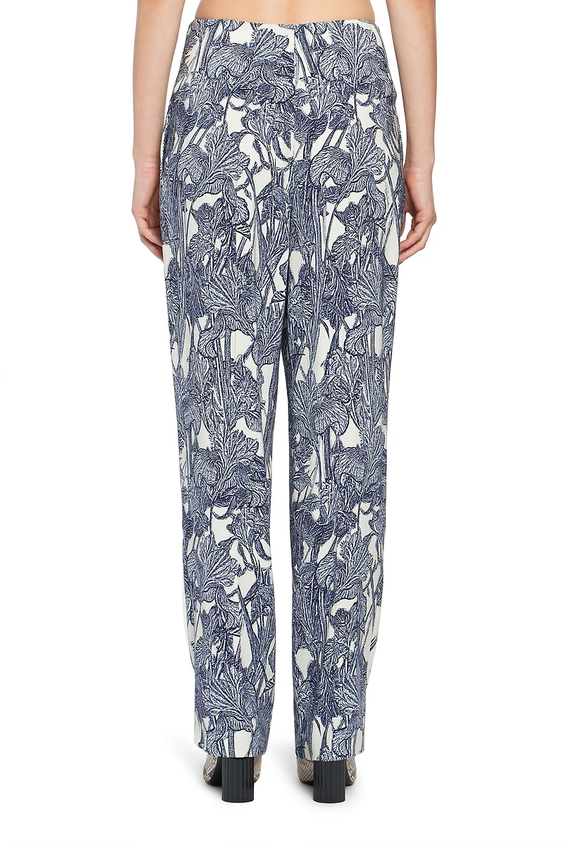 Iris print straight leg trousers