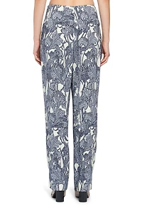 Iris print straight leg trousers
