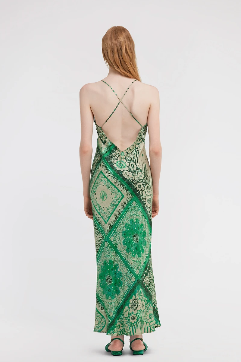 Bandana Print Slip Dress