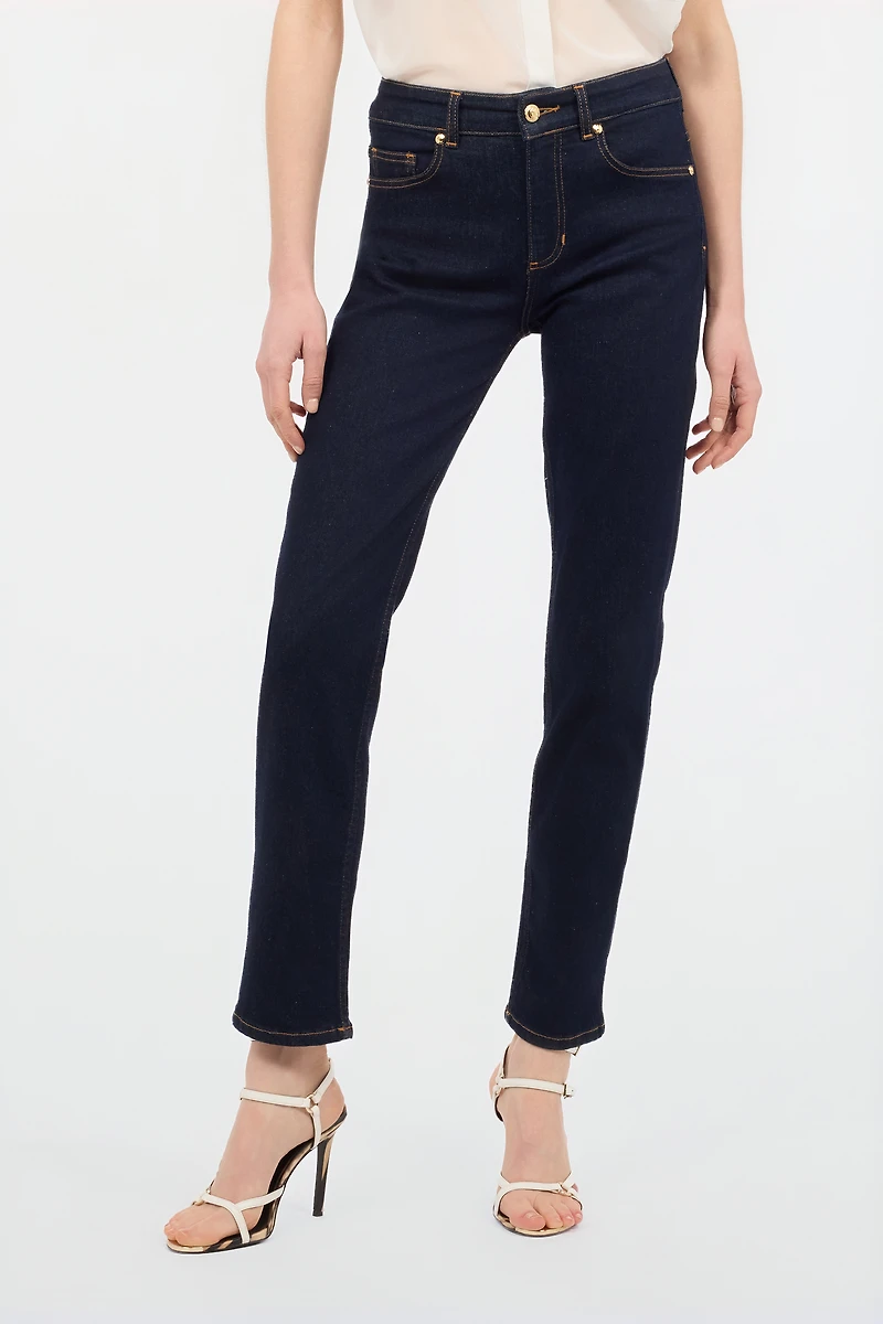 Straight-Leg Jeans With Embroidered Logo