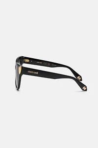Sunglasses with feminine cat-eye and feng on sides