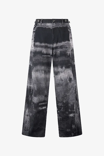 Pure Cotton Pants With A Used Effect