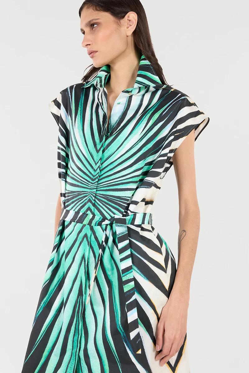 Ray Of Sea Print Midi Dress