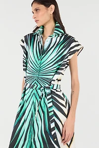 Ray Of Sea Print Midi Dress