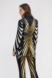 Ray Of Gold Print Silk Jacket