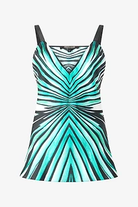 Ray of Sea Print Silk Top