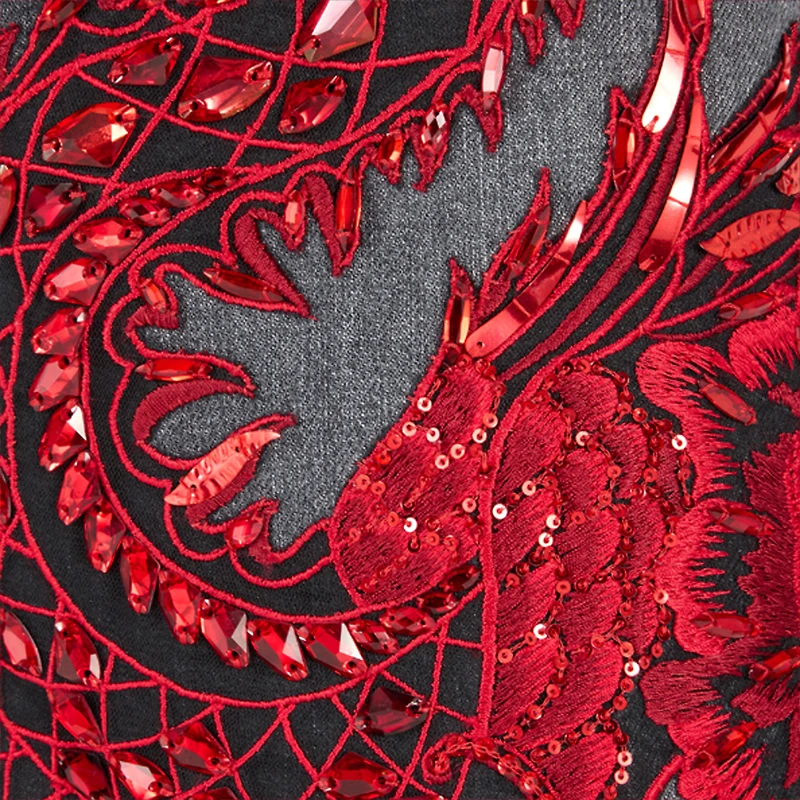 Jeans With Embroidery And Sequins