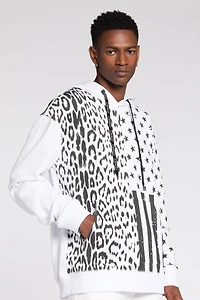 Graphic-print cotton hoodie