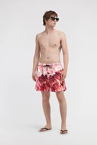 Plumange print swim trunks