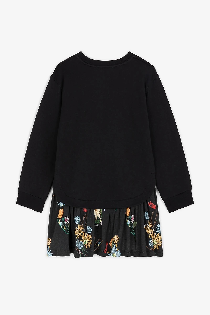 Logo And Floral-Embroidered Sweatshirt Dress