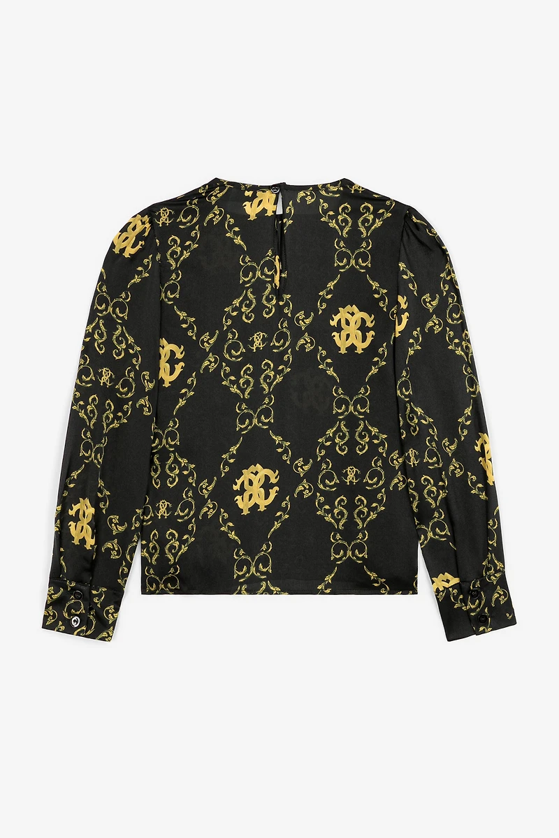 Filigree-Print Silk Top