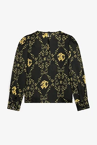 Filigree-Print Silk Top