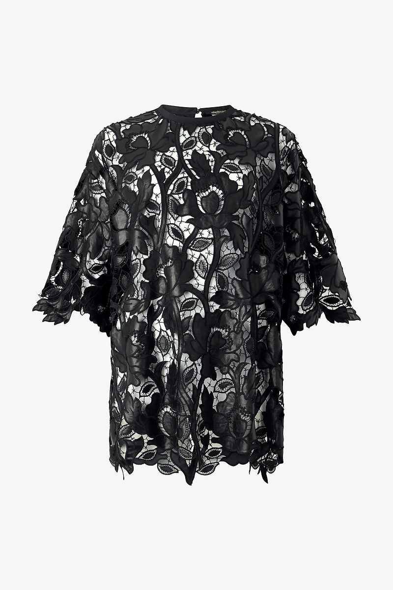 Lace Top With Floral Macramé