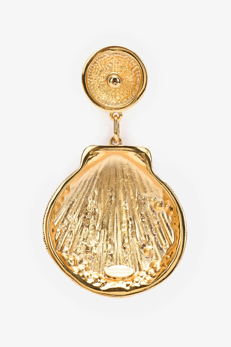Earrings With Shells And Crystals