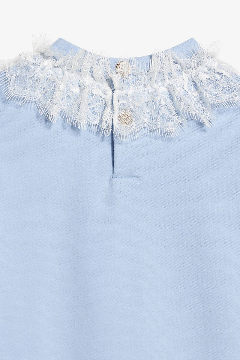 Sweatshirt With RC Monogram And Lace