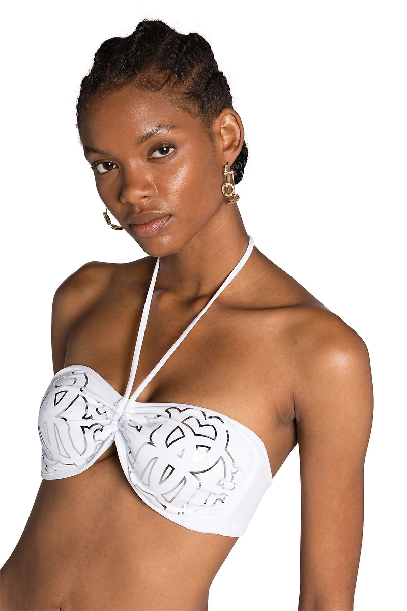 White Logo Monogram RC Bikini