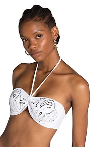 White Logo Monogram RC Bikini