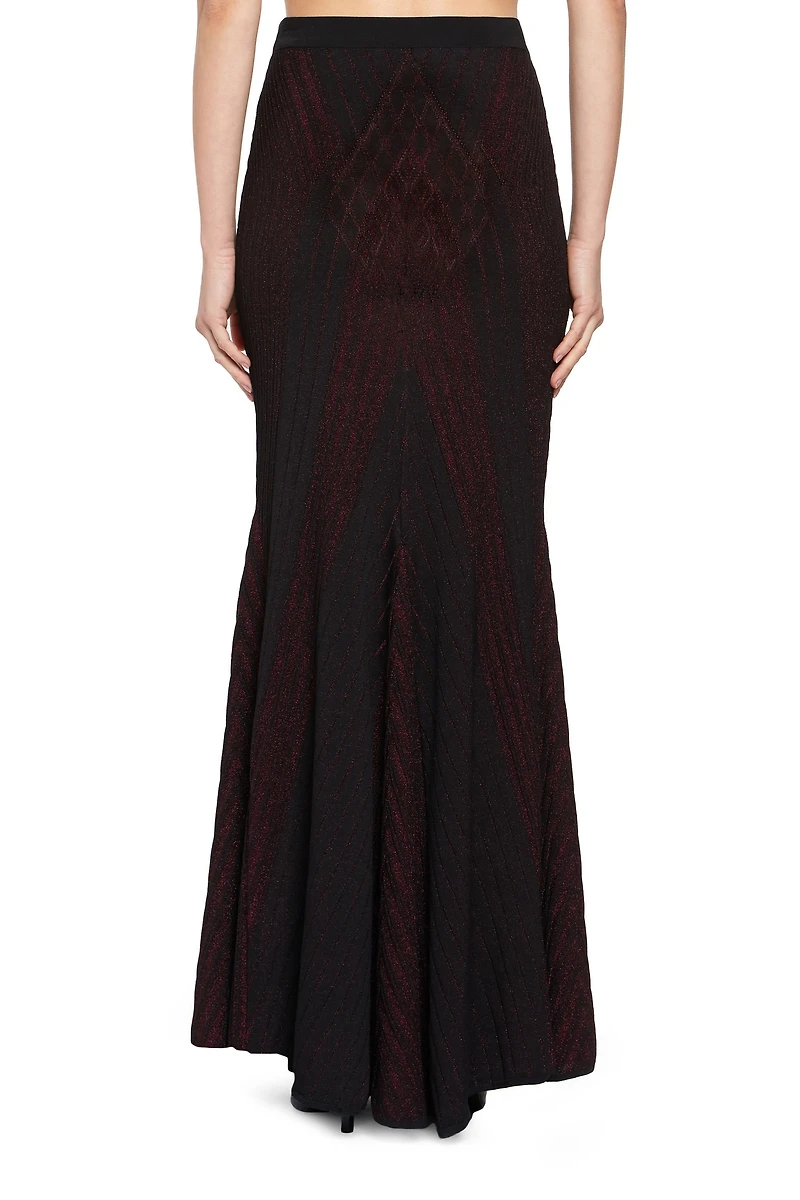 Art deco geometric knit skirt