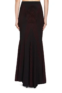 Art deco geometric knit skirt