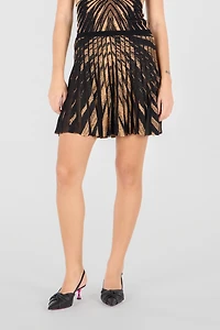 Knit skirt with Ray of Gold print