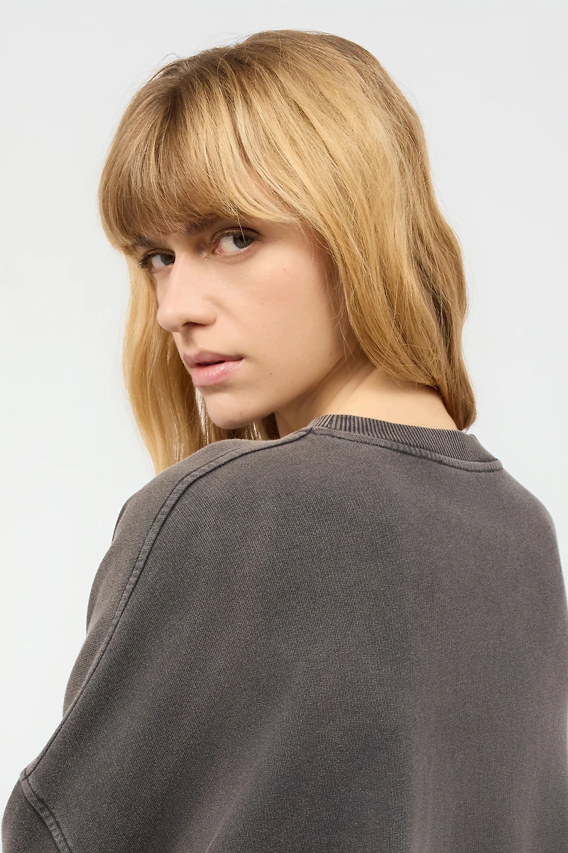 Sweatshirt With Bejeweled Logo Studs