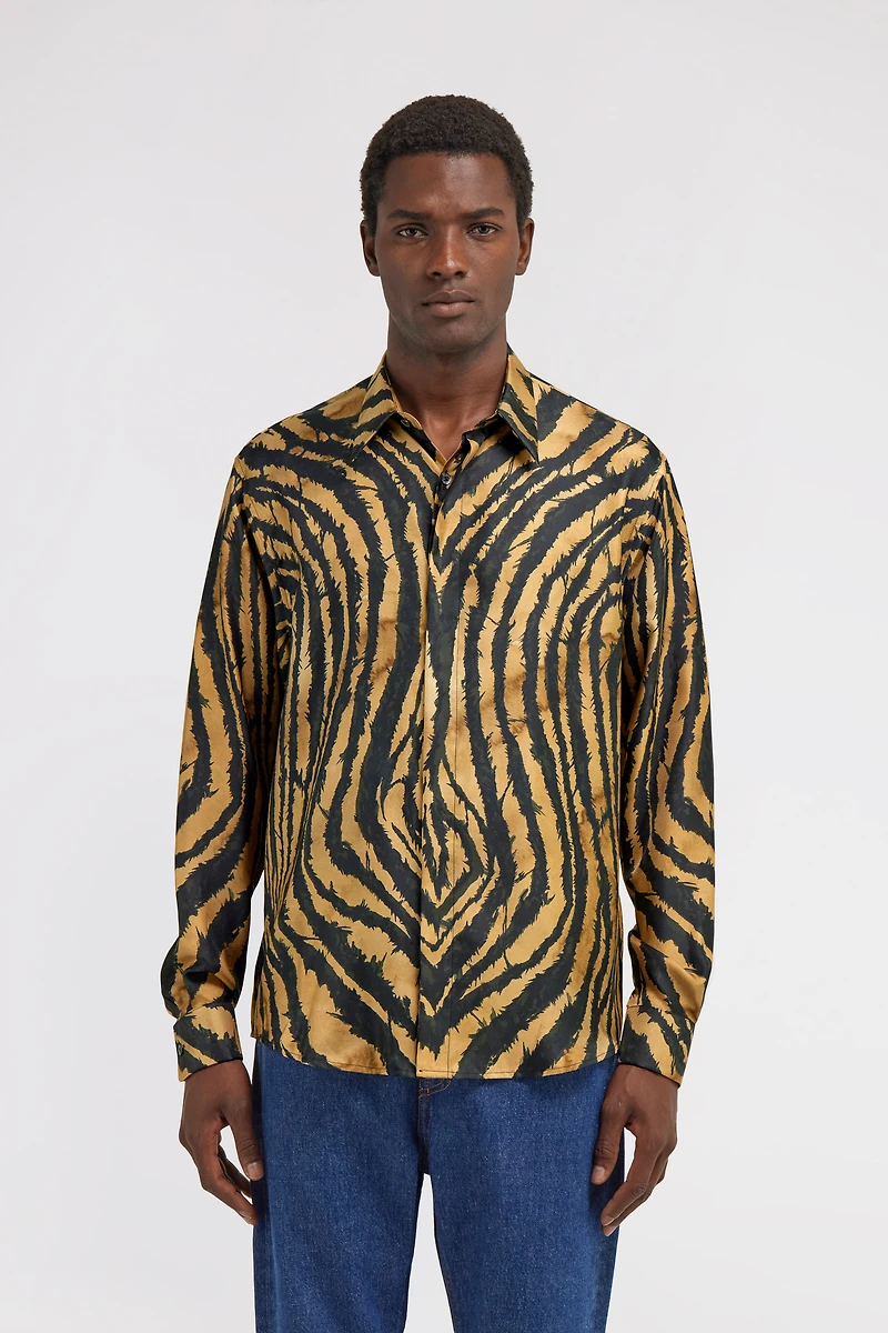 Tiger Print Silk Shirt