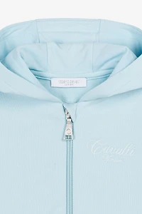 Logo-embroidered zipped hoodie