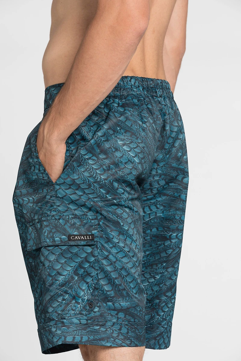 Falcon print swim shorts