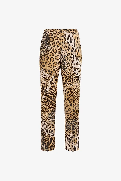 Leopard-print cropped trousers