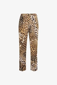 Leopard-print cropped trousers