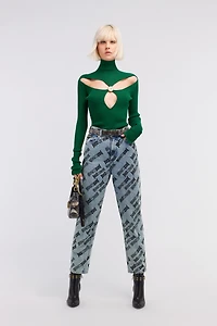Just Cavalli Ribbed Lurex Pullover