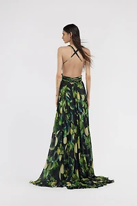 Lemon print long dress